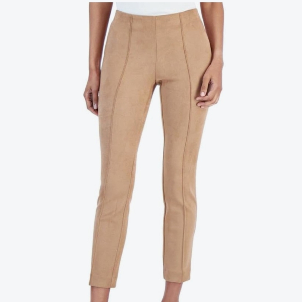 Anne Klein Faux Suede Pull On Pants Tan Small NWT